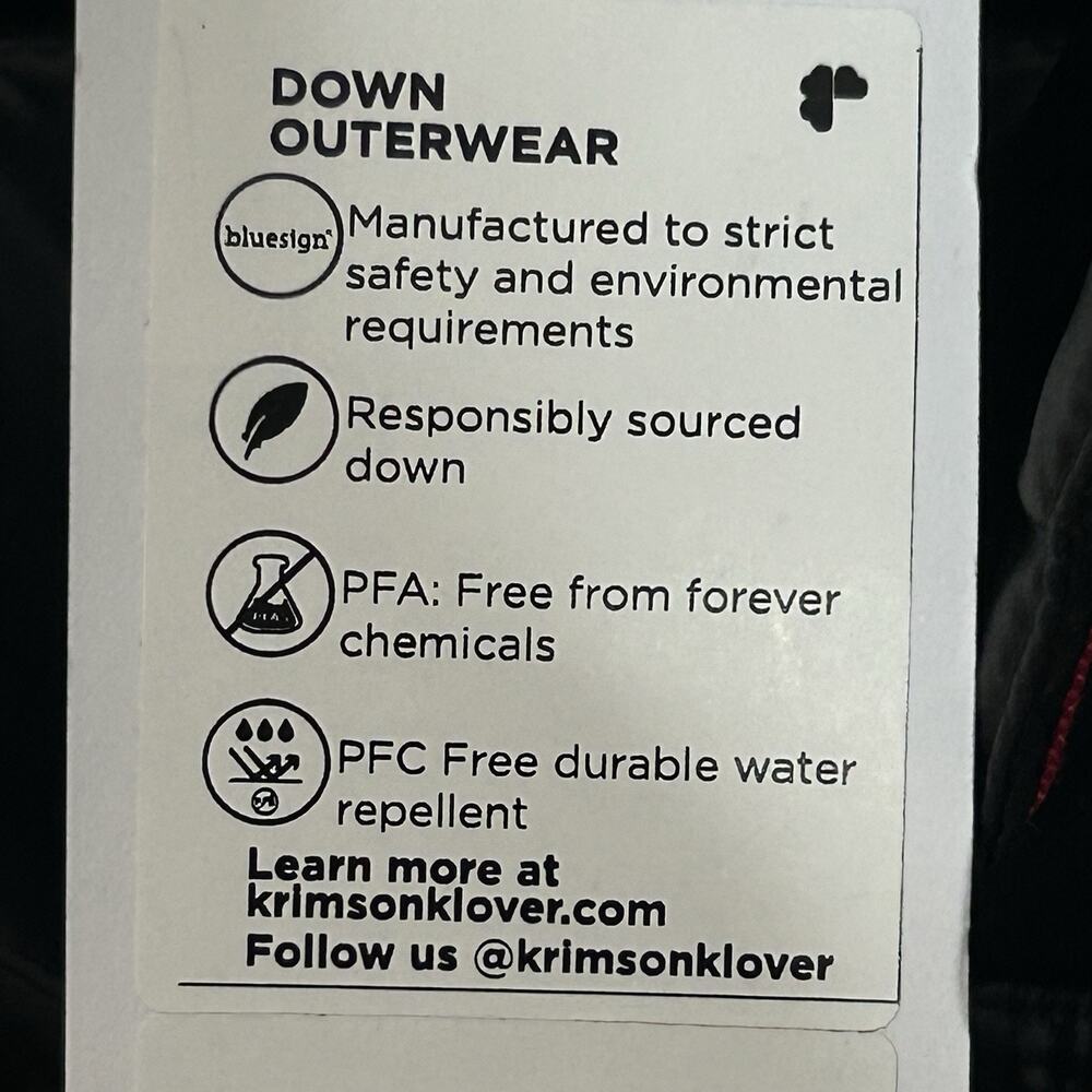 Krimson Klover Annie‎ Long Down Shirt Jacket L Black Lightweight Packable NWT - Picture 5 of 14